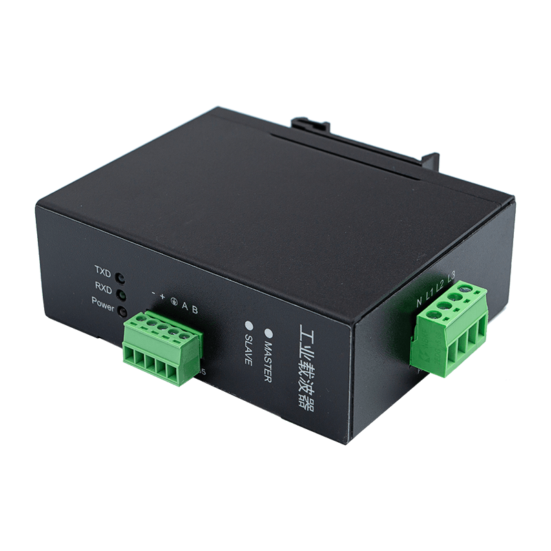 Dispositivo PLC (Power Line Communication) industriale con porta seriale trifase